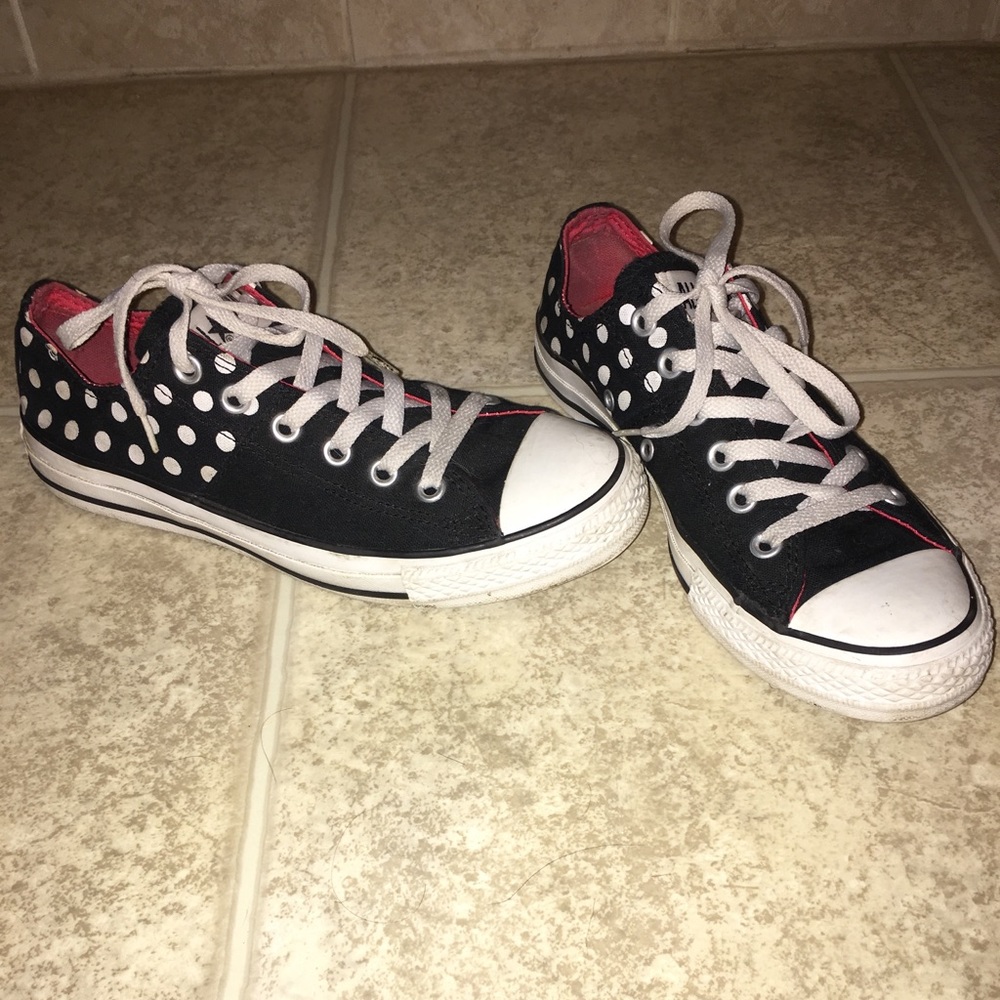 Converse half polka dot chucks